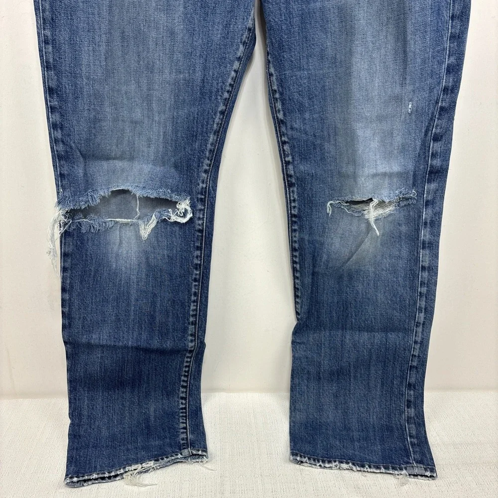 Lucky Brand 121 Slim‎ Men's Jeans Size 34x30 Blue Medium Wash Distressed Look